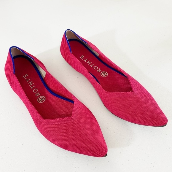 Rothy's Shoes - Rothy’s 11 Raspberry Hot Pink The Point Pointed Toe Flats Shoes